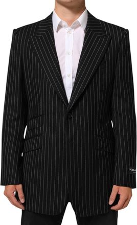 Dolce & Gabbana Black Stripes 2 Buttons Suit Jacket Mens Blazer