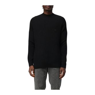Emporio Armani Round-neck Knitwear, male, Black, Size: XL Relaxed Fit Knit Top