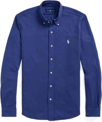 Polo Ralph Lauren Lichtgewicht Mesh Shirt - Heren - Casual Overhemden - Blauw - S - Katoen - Overhemden