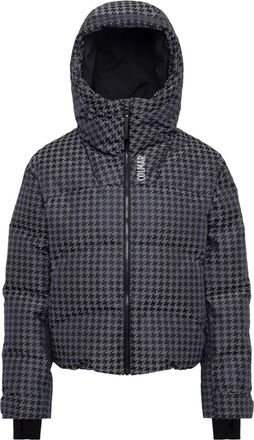 Colmar houndstooth puffer jacket - women - Polyester/Duck Feathers/Duck Down - 44 - Grey