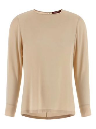 Max Mara Lodi blouse - women - Silk/Spandex/Elastane - 46 - Neutrals
