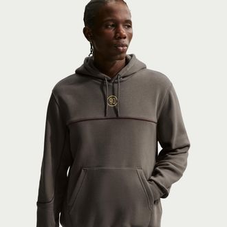 Nike Mens Club Total 90 Soccer Pullover Hoodie in Brown | HV3509-004