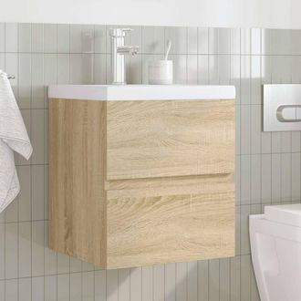 Berkfield Home Durable 2 Piece Bathroom Furniture Set Sonoma Oak Engineered Wood in Tan