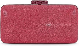 Badgley Mischka Evelyn Stingray Leather Minaudiere in Cherry Blossom at Nordstrom, Size Small