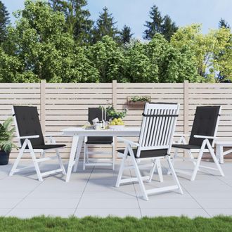vidaXL Vidaxl - Coj&iacute;n Silla De Jard&iacute;n Respaldo Alto 4 Uds Tela Negro 120x50x3cm