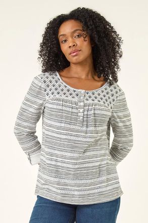 Roman Contrast Front Tunic Top