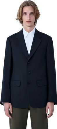 Dries Van Noten Single-Breasted wollen blazer - Heren - Blazers - Zwart - L - Wol - Jassen