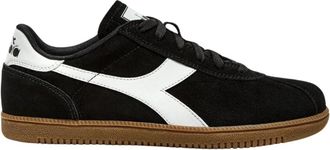 Diadora Retro Leren Sneaker - Heren - Sneakers - Zwart - 43 EU - Leer - Schoenen