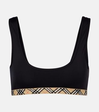Burberry Top de bikini con Burberry Check