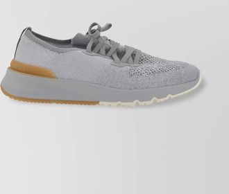 Brunello Cucinelli mesh knit sneakers with signature heel detail