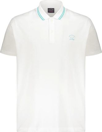 Paul & Shark Short-Sleeve Cotton Polo - Heren - Polos - Wit - 2XL - Katoen - Tops
