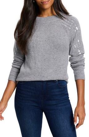 Nic+Zoe Subtle Shine Sequin Sweater in Nickel at Nordstrom Rack, Size Xx-Large