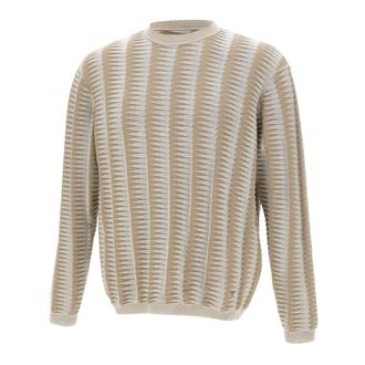 Emporio Armani Round-neck Knitwear, male, Beige, Size: XL Crew-neck Knitwear