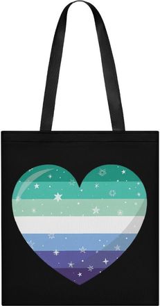 Generic Sparkling Gay Men Heart Womens Tote Casual Shopping Bag Lightweight Shoulder Bags Hobos Handbag for Work Travel Daily 35x40cm