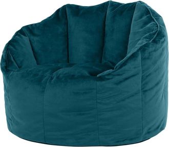Icon Brand Puf sillón de terciopelo azul pato
