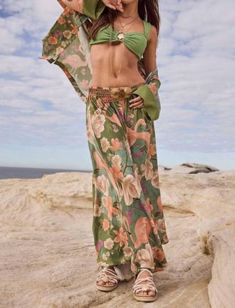 SPELL Floridian Maxi Skirt In Sage