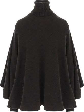 Jacquemus Jassen, Dames, Bruin, S, Wol, Wol en kasjmier trui met hoge hals