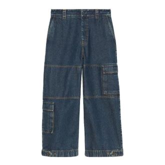 Gucci Denim Trousers With Gucci Label Dark Blue 774082-XDCS9-4447