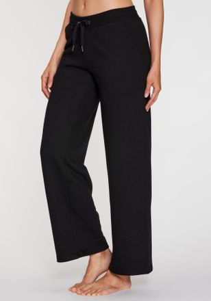 H.I.S Relaxhose H.I.S, Damen, Gr. 32/34, N-Gr, schwarz, angeraute Sweatware, Obermaterial: 50% Polyester, 30% Viskose, 20% Baumwolle, unifarben, Basic, bequ