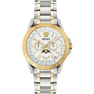 Versace V-Galaxy Moonphase Two-Tone Bracelet Watch, 43mm in Two Tone at Nordstrom