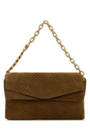 Gucci Camel Suede Large Shoulder Bag