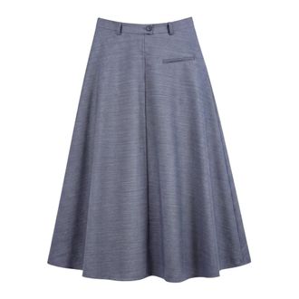 Tela Rokken, Dames, Grijs, M, Midi Rokken