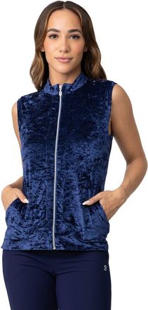 Sofibella Crushed Velvet Womens Golf Vest in Navy at Nordstrom, Size X-Large