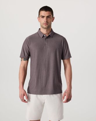 Vuori Clothing Strato Tech Polo | Huckleberry Heather | XS, Size Extra Small