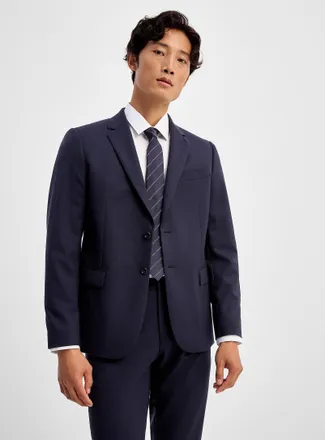 Le 31 Mens Solid stretch suit jacket Wool weave by Marzotto Stockholm fit - Slim