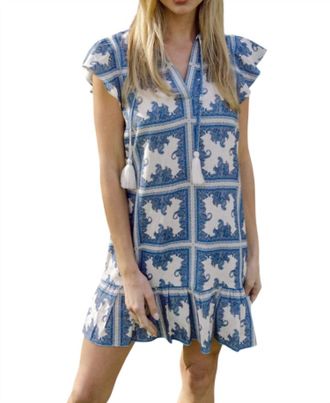 Sail to Sable Ruffle Hem Dress In Paisley Park Print