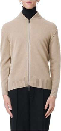 Paolo Pecora Cardigan In Lana Panna - Heren - Vesten - Beige - XL - Wol - Truien & Vesten