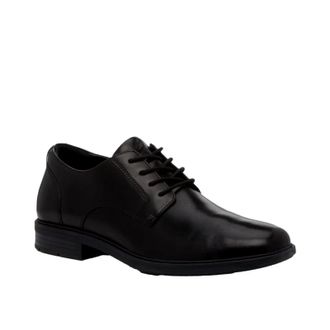 Hush Puppies Finn Oxford Mens Black Leather Almond Toe Dress Shoes ZAP2602