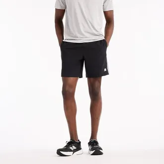 New Balance Uomo Sport Unlined Brand Graphic Short 7 in Nero/Grigio, Politessuto, Taglia L