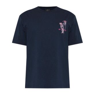 Etro Etro, T-Shirts, male, Blue, Size: L Logo T-Shirt