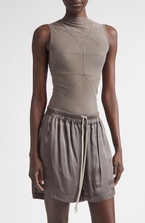 Rick Owens Temple Sleeveless Tulle Top in Dust at Nordstrom, Size 8 Us