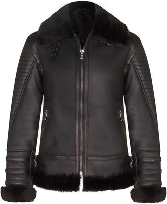 Infinity Leather Mens Retro Biker Sheepskin Jacket-Avignon