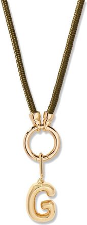 Brook & York Kai Initial Charm Necklace in Gold/Olive G at Nordstrom