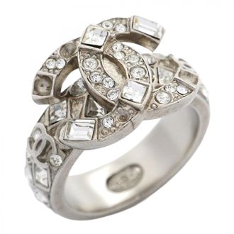 Chanel Silver Metal Band Ring (Pre-Owned)
