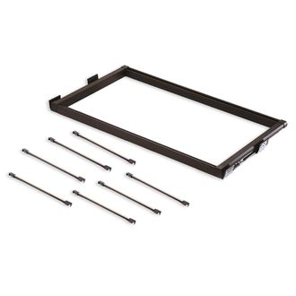 Emuca Emuca Kit De 7 Varillas Pantalonero Y Bastidor De Gu&iacute;as Para Armarios Moka, Cierre Suave, Regulable, M&oacute;dulo 900mm, Aluminio Y Acero, Color Moka