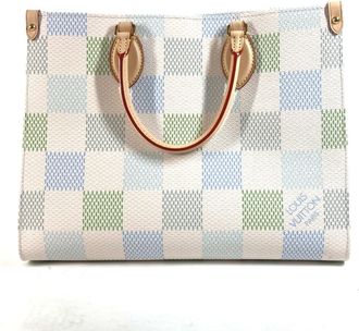 Louis Vuitton White Damier Canvas Handbag Shoulder Bag Tote Bag (Pre-Owned)