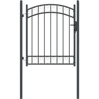 vidaXL Puerta De Cerca Con Cerradura Gris 150 X 100 Cm Vidaxl