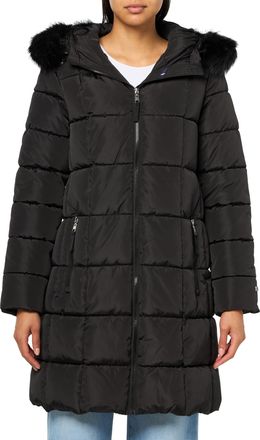 Tommy Hilfiger Womens Everyday Essential Comfortable Heavy Weight Puffer Jacket, Black, XL