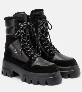 Bogner Sapporo suede and leather combat boots
