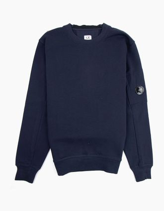 C.P. Company Mens CP Company Diagonal Raised Fleece Lens Crew Sweatshirt Navy 888 - Size: 34