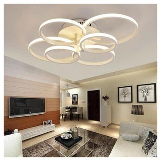 Trade Shop Trade Shop Traesio - Trade Shop - Plafoniera Led Moderno 6 Anelli Lampadario 51 W Luce Fredda Calda Naturale C08