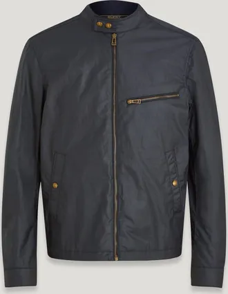 Belstaff Belstaff Walkham Jacket Mens Waxed Cotton Dark Navy Size UK 50