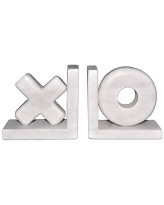 Sagebrook Home Set Of 2 Marble X&O Bookends