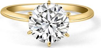 Pompeii3 Certified 2CT Lab Grown Diamond Solitaire Engagement Ring 14k Yellow Gold Size: 7.5