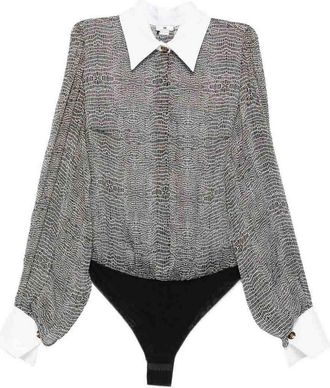 Elisabetta Franchi Silk Shirt Bodysuit