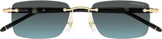 Montblanc Sunglasses Mb0344 S 010 Gold/Blue Gradient Men